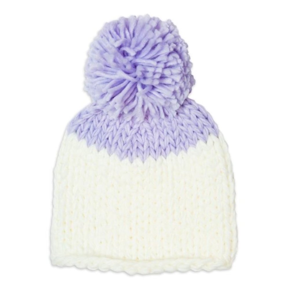 Time and Tru Ladies  Ivory Purple Knit Beanies